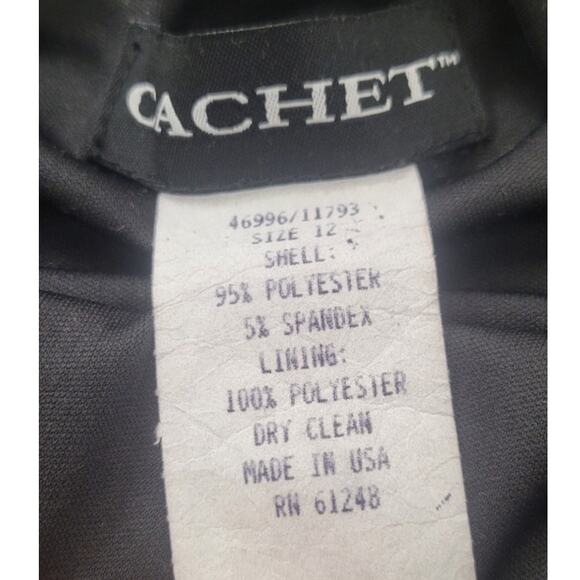 Cachet Dress Womens Size 12 Vintage Ruffled Black Party Dress Sexy Goth Witchy - Picture 8 of 8